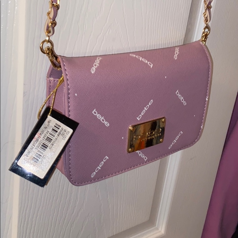Bebe jasmine Saffiano Logo Lilac Color Crossbody S